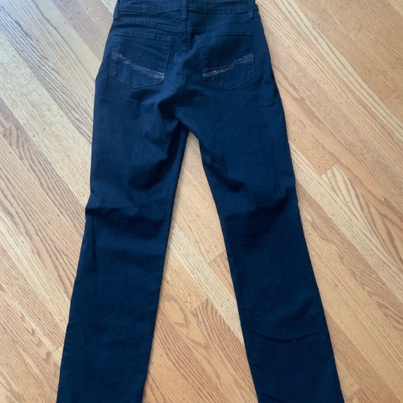 NYDJ slim straight leg cut mid rise black jean - Picture 3 of 6